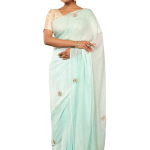 Sky Blue Viscose Chiffon Saree | All-Over Real Butta Work | Jaipurio Designer Collection